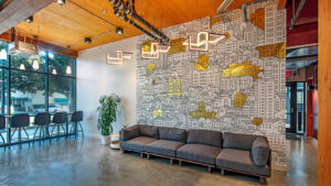 Modern lobby designed by 19six Architects